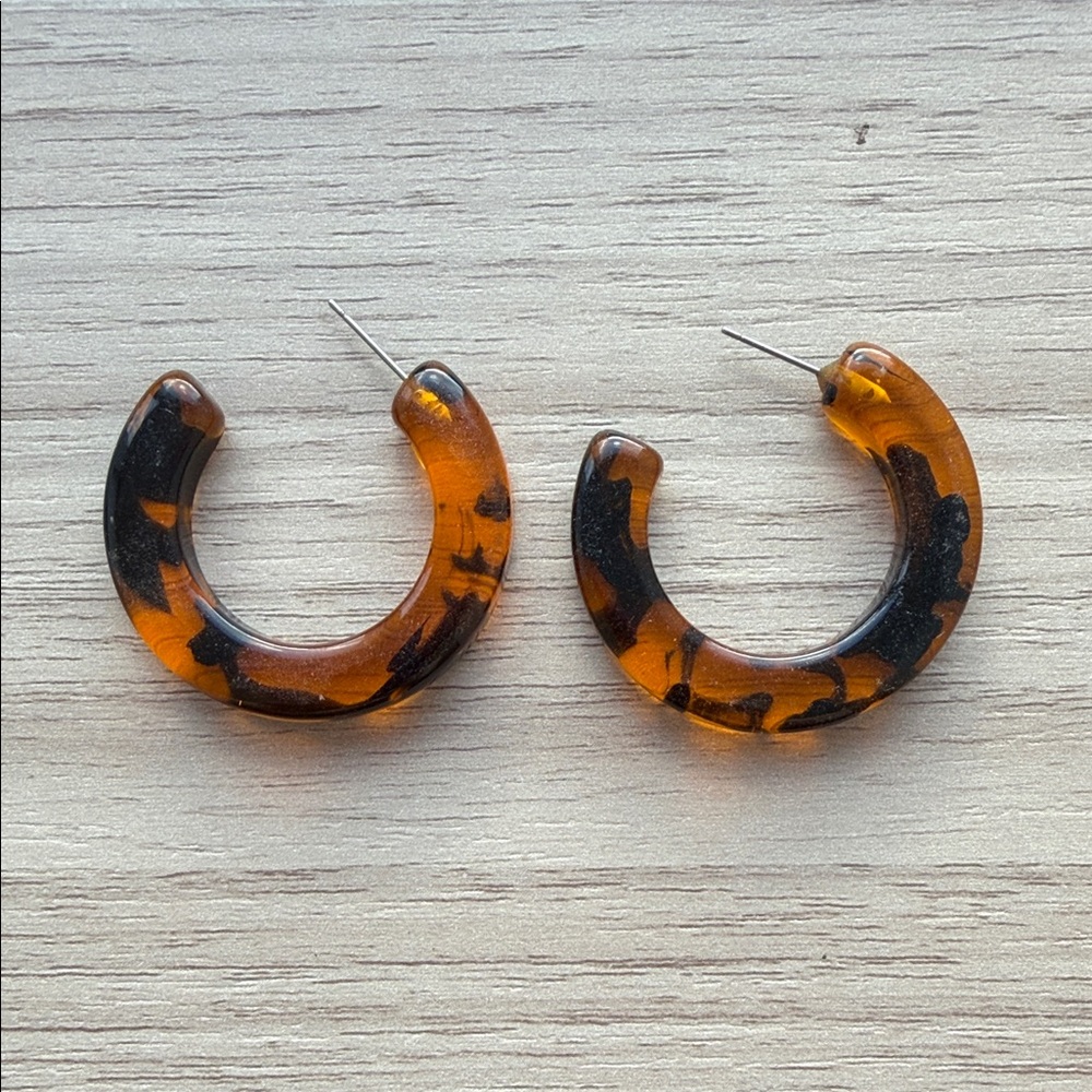 Tortoise Shell Hoop Earrings
